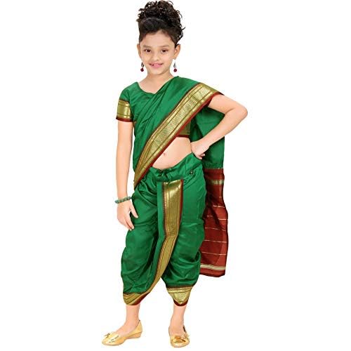mylilprincess My Lil Princess Girls, Silk Blend _Kids Saree_Green_22_3-4 Years - Image 2