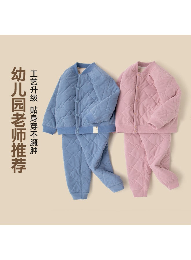 Doodle Home kids Thermal Underwear Set - Thickened Winter Coat & Pants Two-piece Outfit For Boys And Girls - Image 4