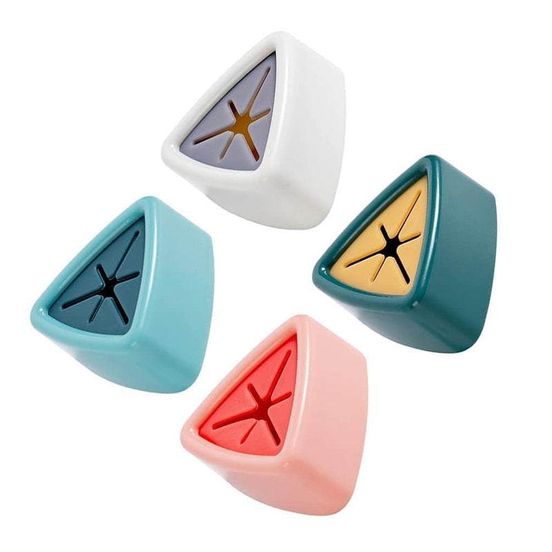 PREZONE Punch-Free Self Adhesive Towel Plug Holder Towel Hook, Self Adhesive Wall Hand Towel Rack, Triangular Plastic Rag Storage Rack, Can be Used in Bathrooms, Kitchens and Homes,Cabinets(pack of 4) - Image 1