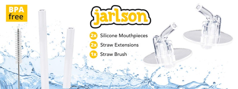 JARLSON Replacement Straws, Spare Parts, 2 Silicone Mouth Pieces + 2 Straw Extensions + 1 Straw Brush, Spare Parts, 12 oz - Image 3