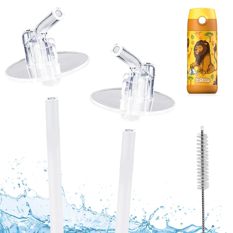 JARLSON Replacement Straws, Spare Parts, 2 Silicone Mouth Pieces + 2 Straw Extensions + 1 Straw Brush, Spare Parts, 12 oz - Image 4