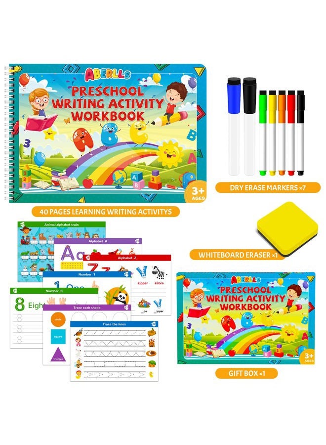 ABERLLS Handwriting Practice Book for Kids, Toddler Preschool Learning Activity for 3 4 5 Year Old, Kindergarten Educational Toys, Montessori Toys Learn Number Letters/ Shapes/ Animal/ Sight Words Workbook - Image 2