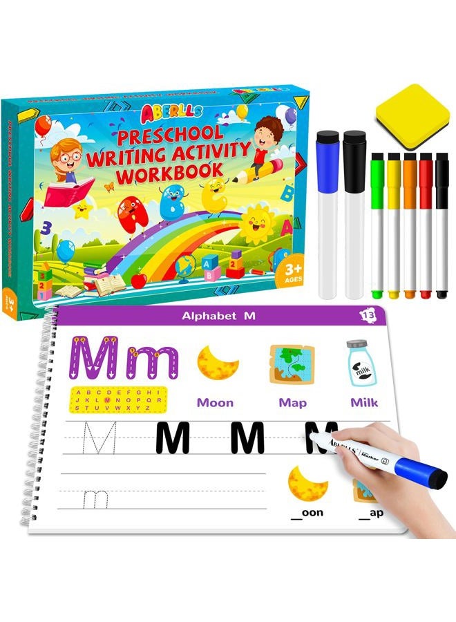 ABERLLS Handwriting Practice Book for Kids, Toddler Preschool Learning Activity for 3 4 5 Year Old, Kindergarten Educational Toys, Montessori Toys Learn Number Letters/ Shapes/ Animal/ Sight Words Workbook - Image 1