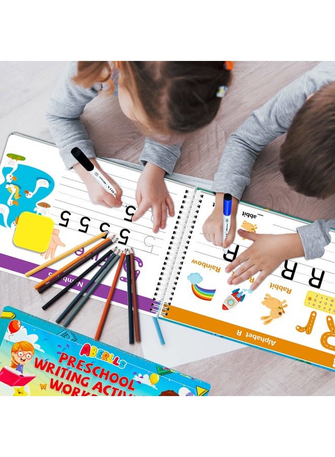 ABERLLS Handwriting Practice Book for Kids, Toddler Preschool Learning Activity for 3 4 5 Year Old, Kindergarten Educational Toys, Montessori Toys Learn Number Letters/ Shapes/ Animal/ Sight Words Workbook - Image 3