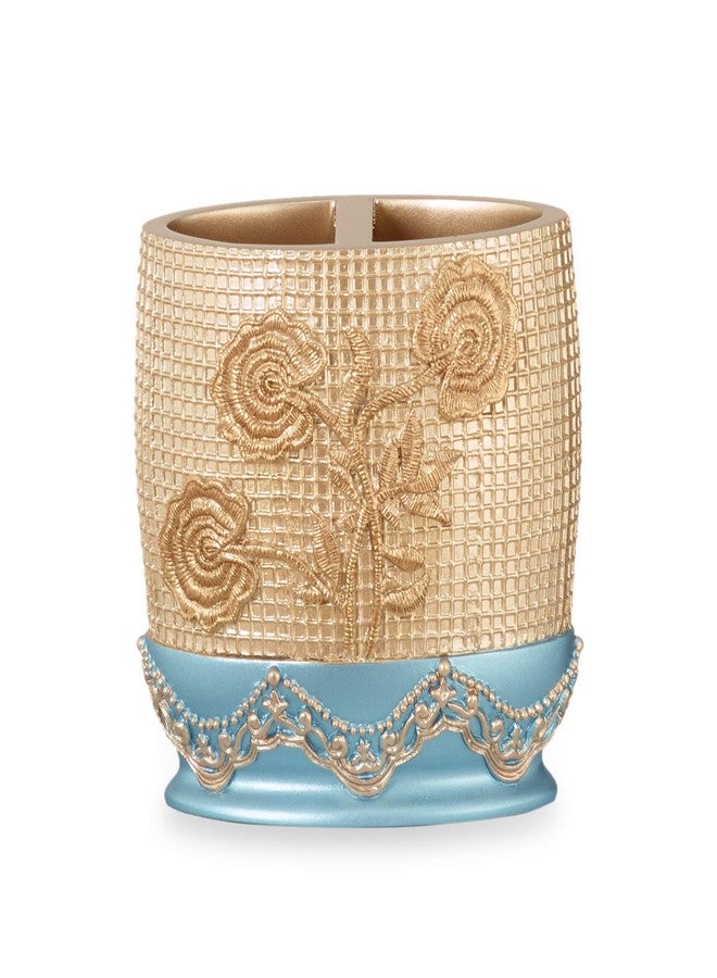 Popular Bath Ombre Rose Design Tooth Brush Holder, Blue - Image 1