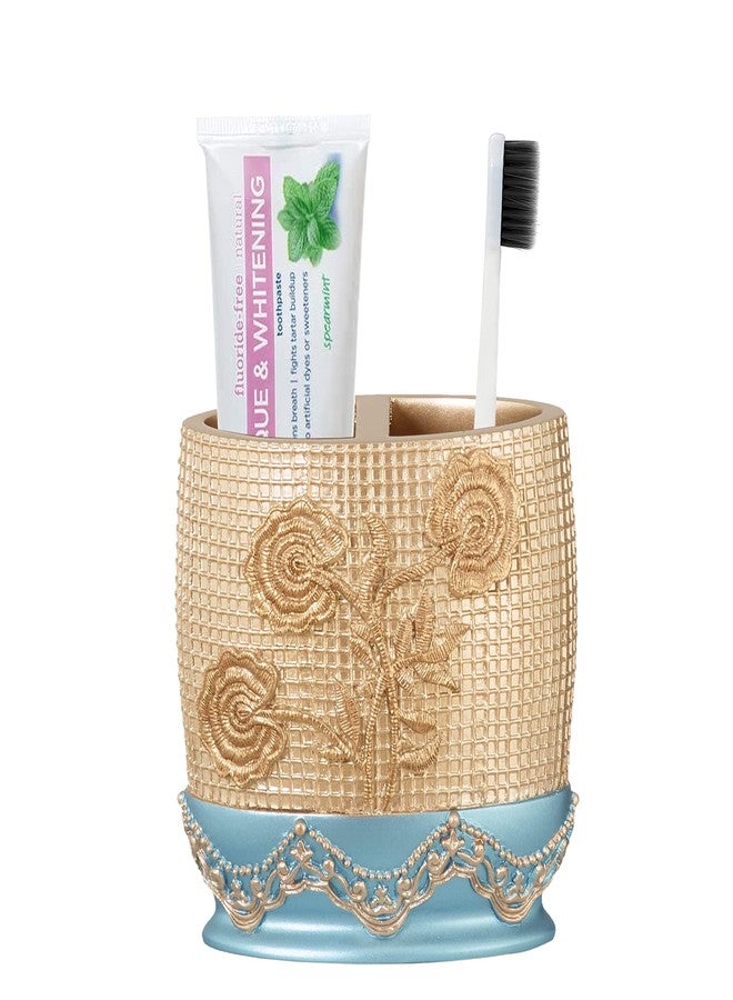 Popular Bath Ombre Rose Design Tooth Brush Holder, Blue - Image 4