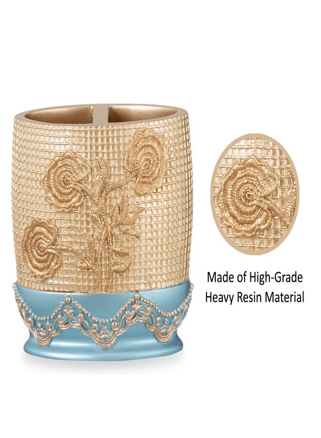 Popular Bath Ombre Rose Design Tooth Brush Holder, Blue - Image 2