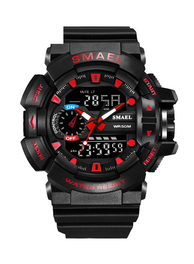 سميل ساعة يد بعقارب/رقمية مقاومة للماء طراز WS1436-10 men