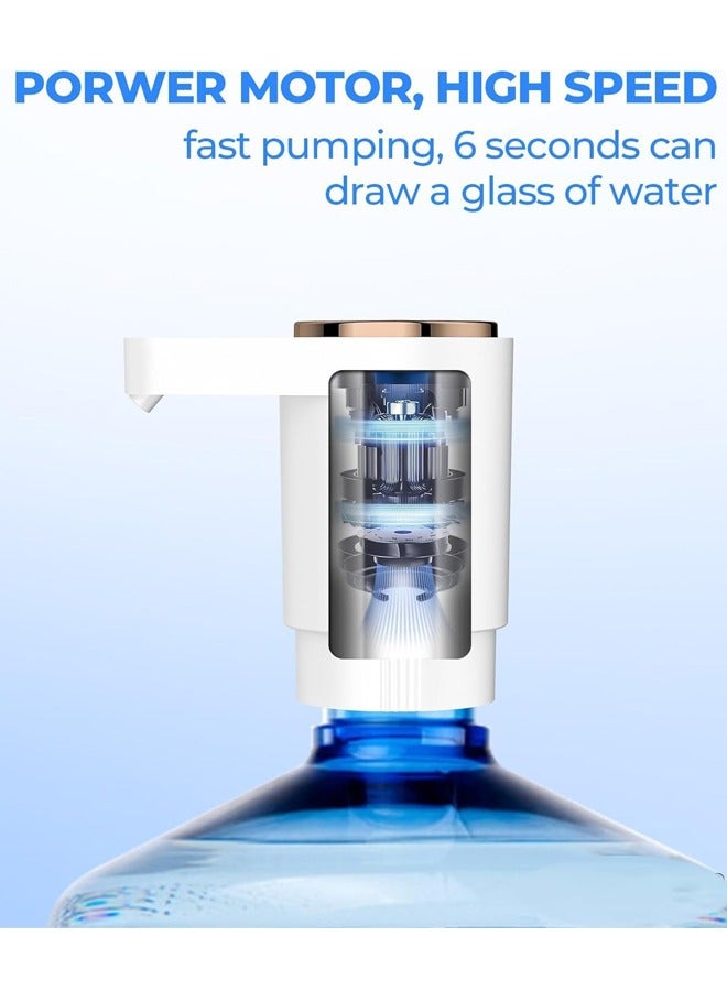 صاروخ فلاير مضخة موزع مياه كهربائية ، مضخة مزدوجة عالية القدرة حصانية ، منافذ مياه مزدوجة ، واجهة من النوع C شحن وعاء مضخة مياه كهربائية محمولة ، شحن USB C ، مكتب ، منزل ، مطبخ أبيض - Image 4
