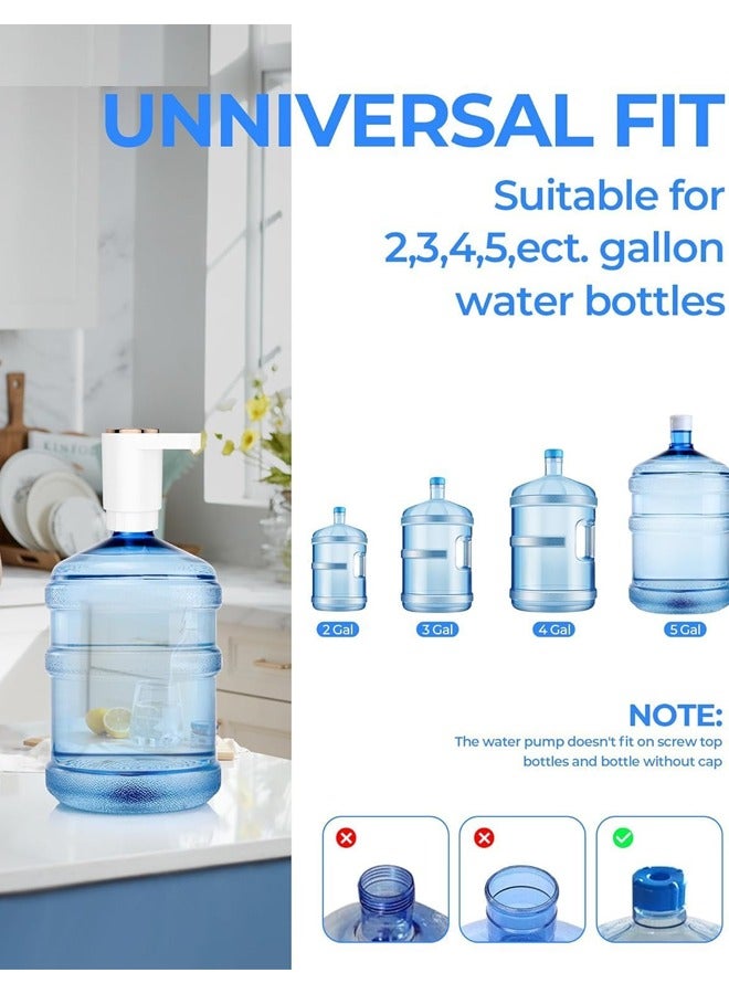 صاروخ فلاير مضخة موزع مياه كهربائية ، مضخة مزدوجة عالية القدرة حصانية ، منافذ مياه مزدوجة ، واجهة من النوع C شحن وعاء مضخة مياه كهربائية محمولة ، شحن USB C ، مكتب ، منزل ، مطبخ أبيض - Image 5