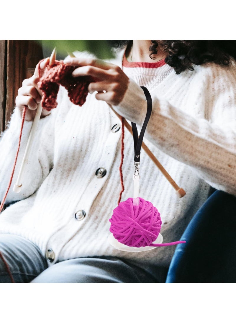 SYOSI حامل خيوط الأكريليك الشفاف مع حزام معصم من الجلد، حامل كرات الخيط المحمول، منظم لوازم الحياكة، رفيق مثالي لكل عشاق الحياكة والكروشيه (2 حزمة (شفاف)) - Image 3