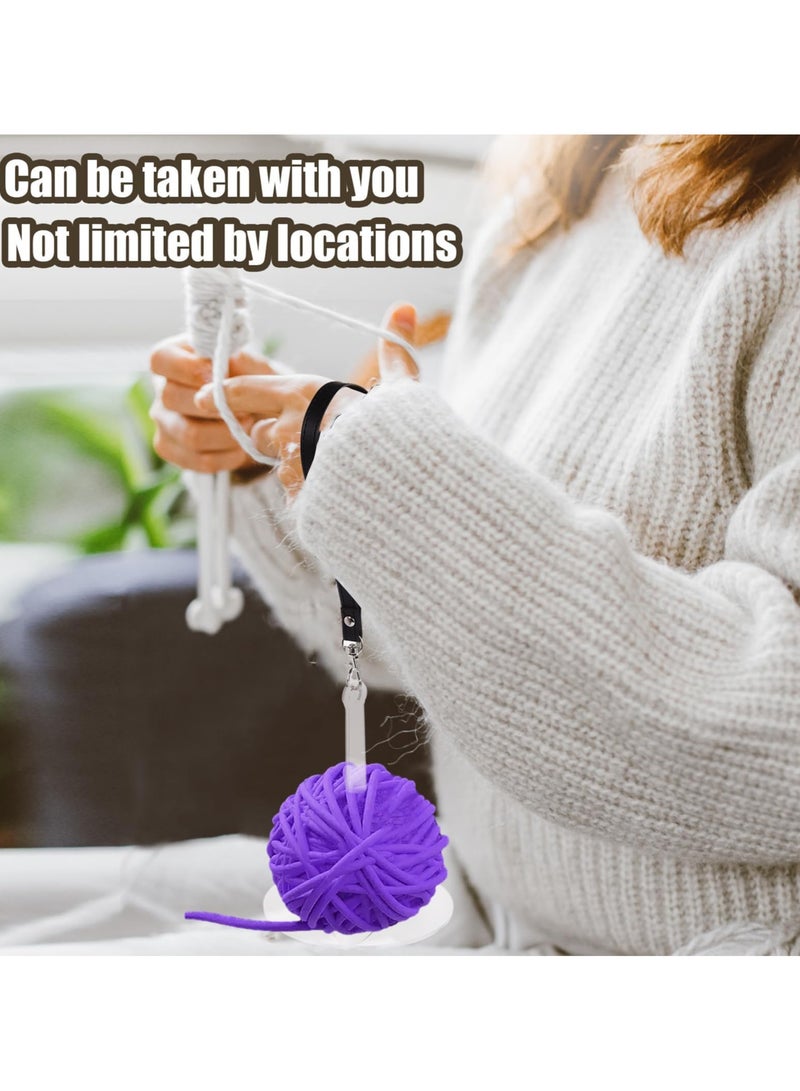 SYOSI حامل خيوط الأكريليك الشفاف مع حزام معصم من الجلد، حامل كرات الخيط المحمول، منظم لوازم الحياكة، رفيق مثالي لكل عشاق الحياكة والكروشيه (2 حزمة (شفاف)) - Image 4