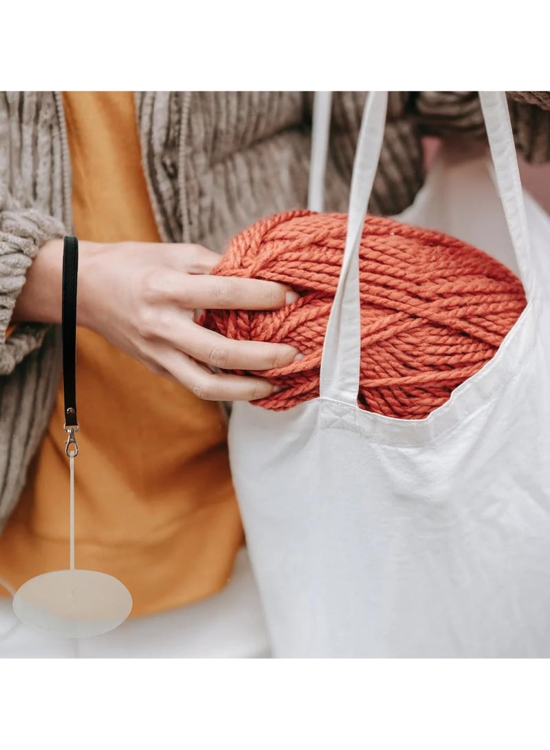 SYOSI حامل خيوط الأكريليك الشفاف مع حزام معصم من الجلد، حامل كرات الخيط المحمول، منظم لوازم الحياكة، رفيق مثالي لكل عشاق الحياكة والكروشيه (2 حزمة (شفاف)) - Image 5