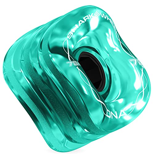 Shark Wheel 72mm 78a Longboard Cruising Wheels, DNA Formula, Set of 4 Wheels (.Transparent Emerald., 72mm) - Image 3