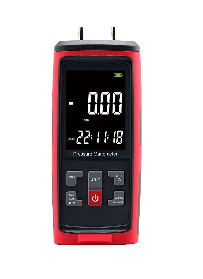 Lepmerk GT5101 Digital Manometer, Dual-Port Manometer Gas Pressure Tester, Handheld Professional Air Pressure Meter, 13 Selectable Units Differential Pressure Gauge, with Large LCD Display  - Image 5