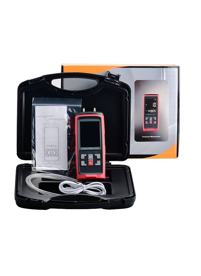 Lepmerk GT5101 Digital Manometer, Dual-Port Manometer Gas Pressure Tester, Handheld Professional Air Pressure Meter, 13 Selectable Units Differential Pressure Gauge, with Large LCD Display  - Image 4