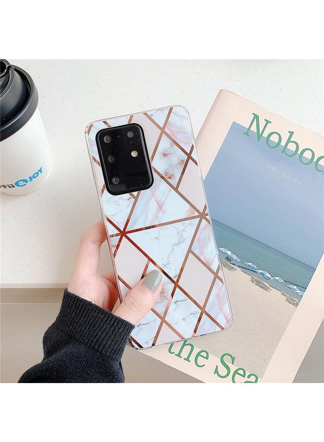 Zaboon Case For Galaxy S20 Plating Colorful Geometric Pattern Mosaic Marble TPU Mobile Phone Case - Image 2