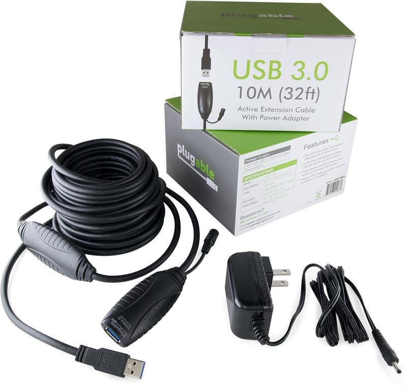 بلاج آبل كابل تمديد نشط USB 3.0 بطول 10 أمتار (32 قدم) من مع محول طاقة تيار متردد وحماية من الجهد العكسي - Image 5