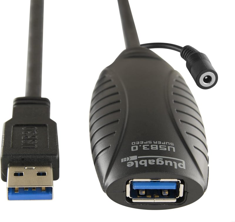 بلاج آبل كابل تمديد نشط USB 3.0 بطول 10 أمتار (32 قدم) من مع محول طاقة تيار متردد وحماية من الجهد العكسي - Image 1