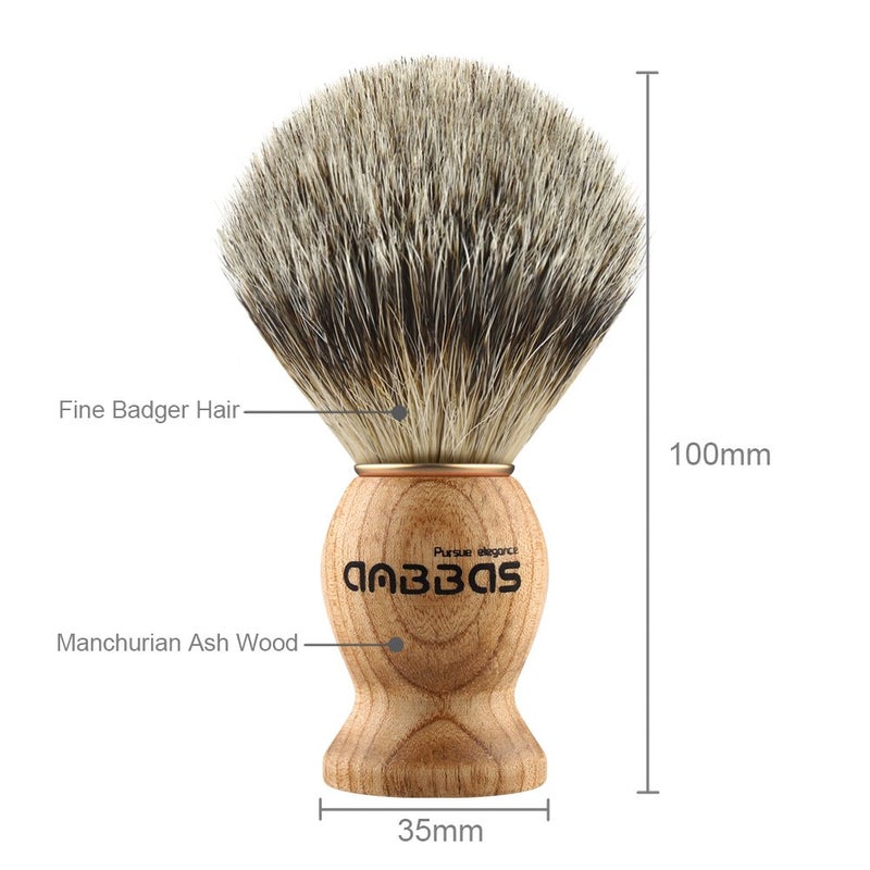 Anbbas Shaving Brush, Handmade Pure Badger Hair Brush with Natural Manchurian Ash Wood Handle for Men Traditional Wet Shaving - Image 3