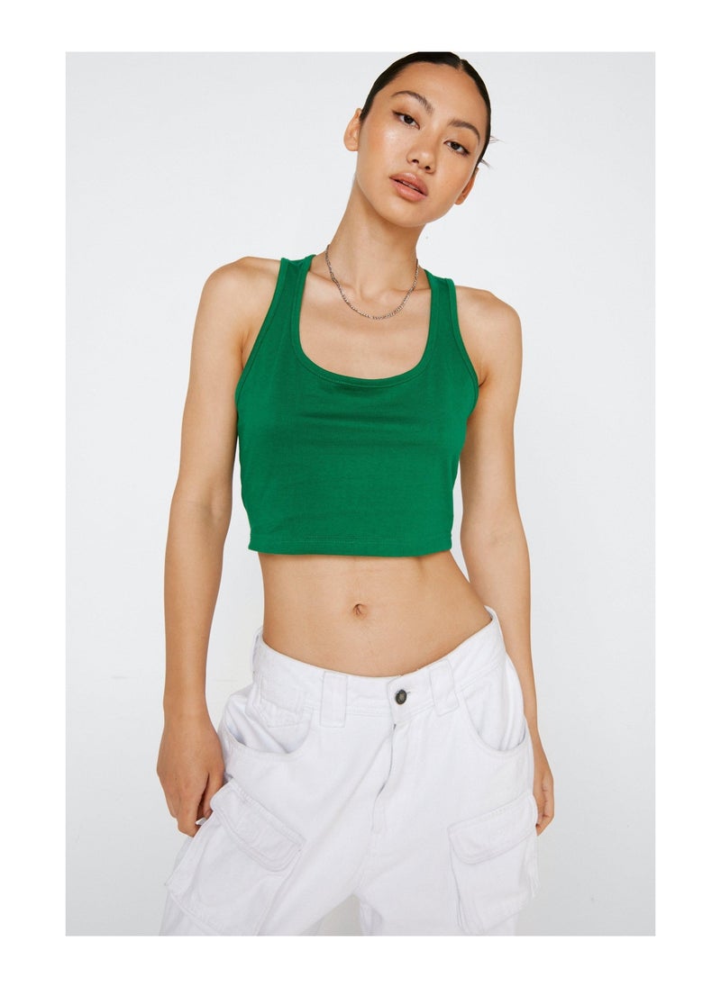 NASTY GAL - Scoop Neck Cotton Vest Top - Image 1