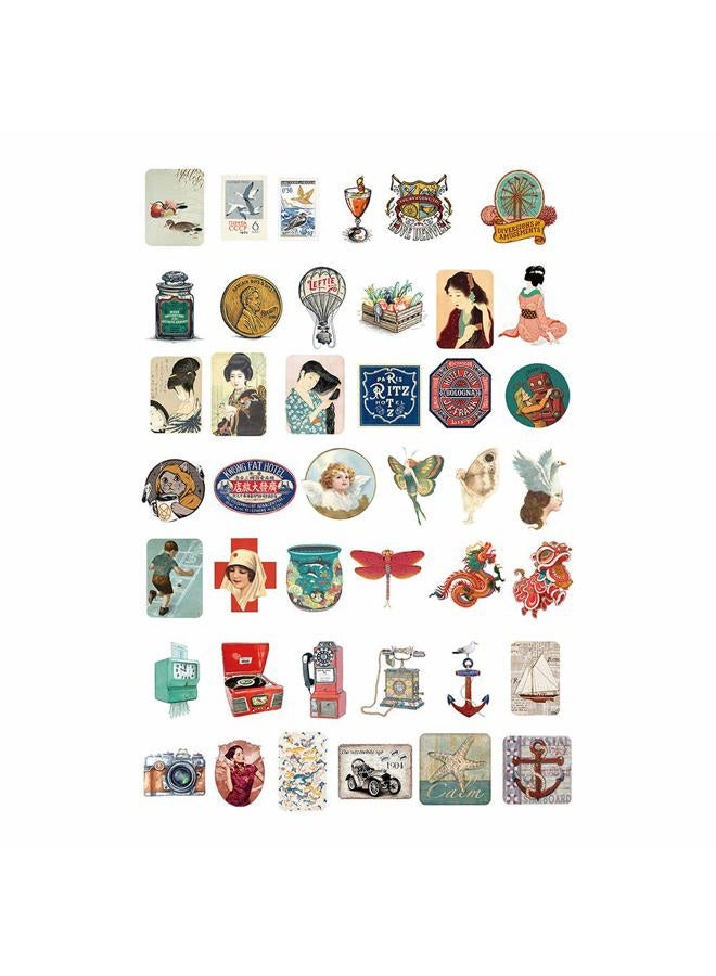 Doraking 200PCS Middle Size Vintage Theme Scrapbook Washi Stickers for Scrapbooking Diary Decoration (Retro Themed) - Image 4