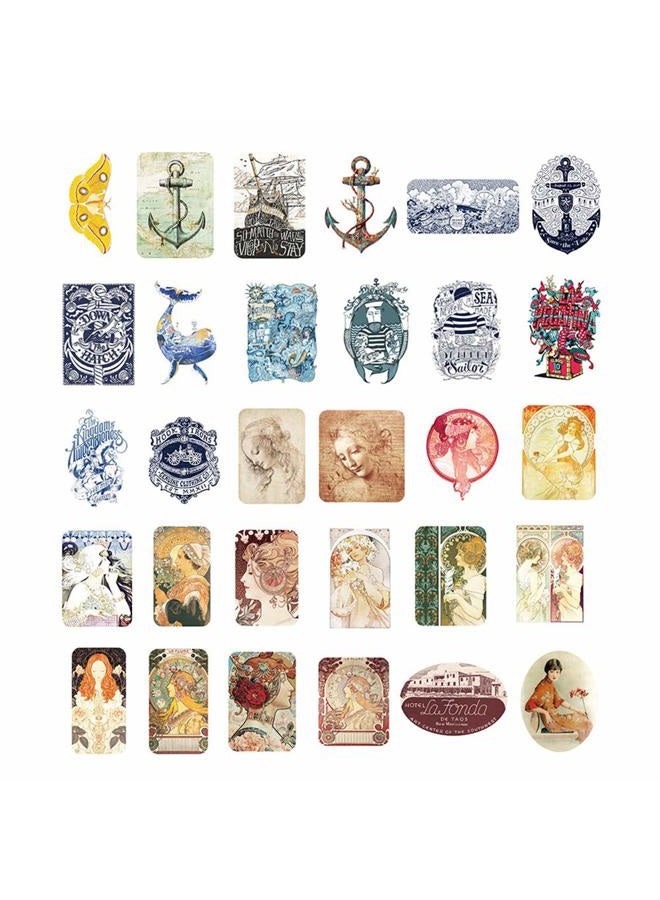 Doraking 200PCS Middle Size Vintage Theme Scrapbook Washi Stickers for Scrapbooking Diary Decoration (Retro Themed) - Image 2