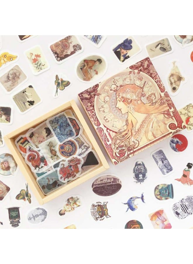 Doraking 200PCS Middle Size Vintage Theme Scrapbook Washi Stickers for Scrapbooking Diary Decoration (Retro Themed) - Image 1