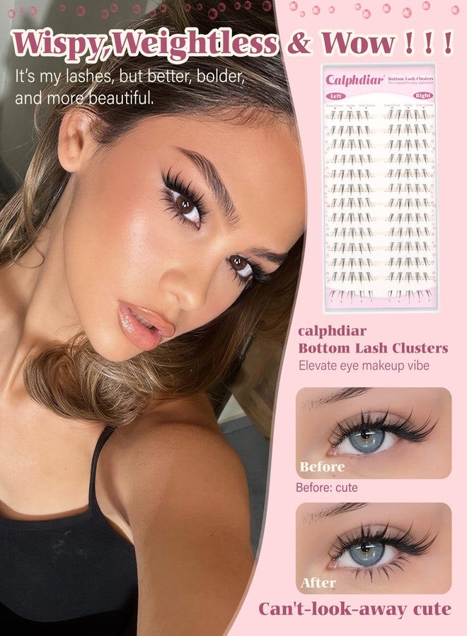 Calphdiar Bottom Lashes Naturtal 5-7MM Bottom Eyelash Clusters Clear Band Lower Individual Lashe CC Curl Cluster Eyelash Extensions Pre-Mapped Lash Clusters for Everyday Looks Easy to Use - Image 4