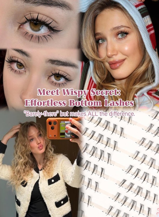 Calphdiar Bottom Lashes Naturtal 5-7MM Bottom Eyelash Clusters Clear Band Lower Individual Lashe CC Curl Cluster Eyelash Extensions Pre-Mapped Lash Clusters for Everyday Looks Easy to Use - Image 2