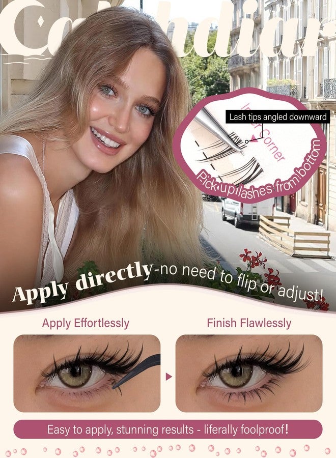 Calphdiar Bottom Lashes Naturtal 5-7MM Bottom Eyelash Clusters Clear Band Lower Individual Lashe CC Curl Cluster Eyelash Extensions Pre-Mapped Lash Clusters for Everyday Looks Easy to Use - Image 3