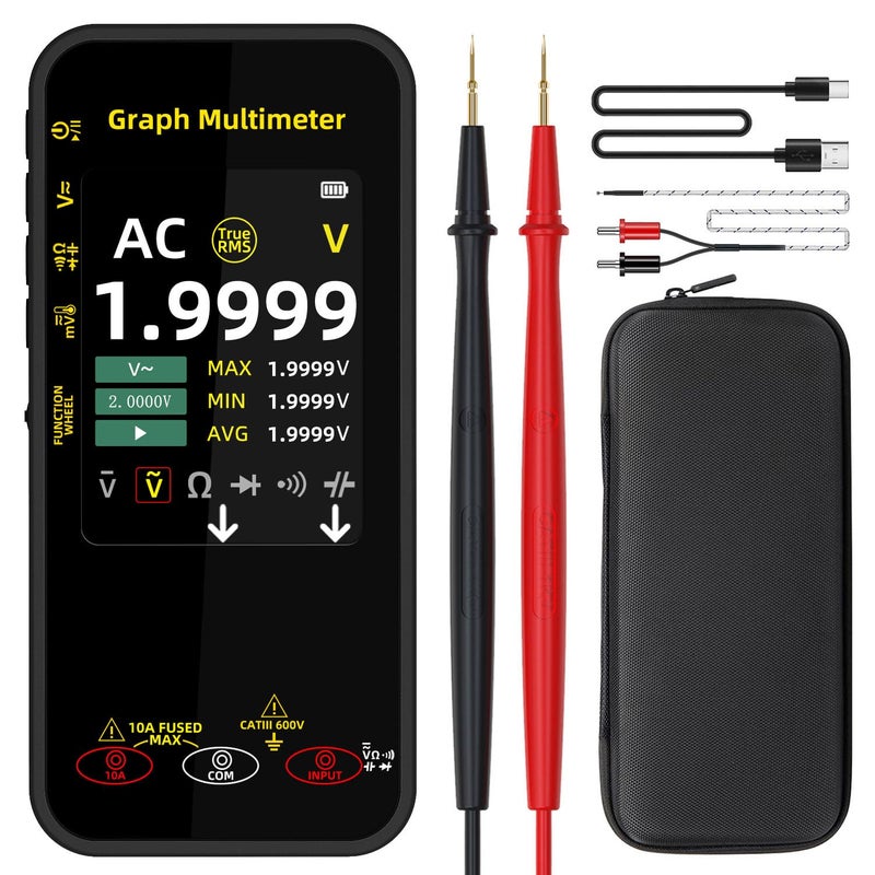 BSIDE 20000 Counts Digital Multimeter Date Recorder, 0.1mA/10uV/1000V with Smart Mode, 360-Degree Rotate LCD with Rechargeable, Measures Amp Cap Diode Temp MAX/MIN/Peak Voltage for Photovoltaic Miners - Image 1