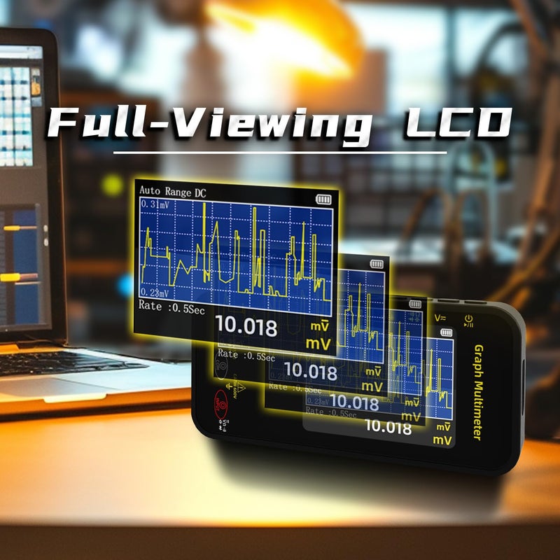 BSIDE 20000 Counts Digital Multimeter Date Recorder, 0.1mA/10uV/1000V with Smart Mode, 360-Degree Rotate LCD with Rechargeable, Measures Amp Cap Diode Temp MAX/MIN/Peak Voltage for Photovoltaic Miners - Image 4