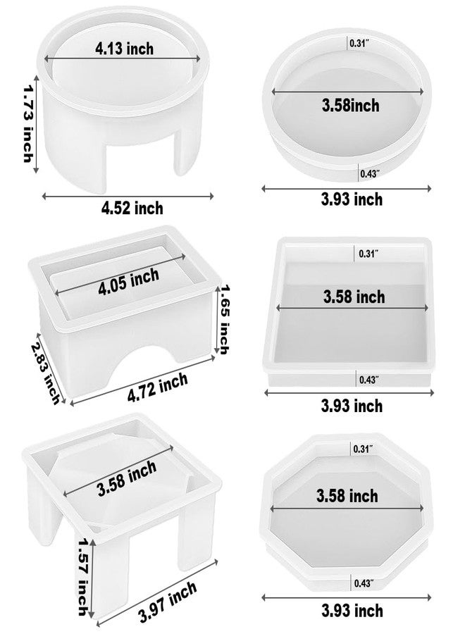 ResinWorld Coaster Molds with Round Square Octagon Holder Mold - Image 2