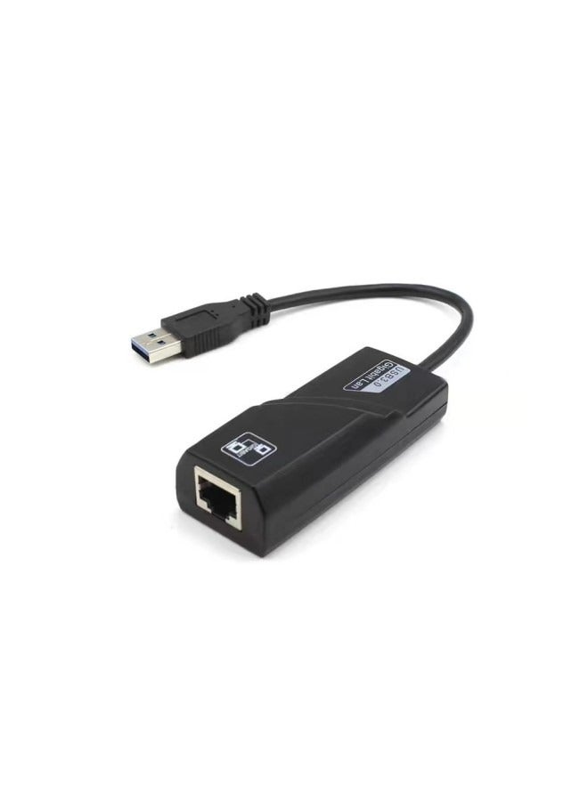 Wired Network Adapter USB 3.0 To Gigabit Ethernet RJ45 Black - Image 3