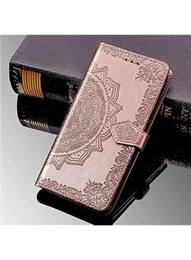 Tecno Spark 6 Rose Gold Leather Flip Case - ID Card Holder, Kickstand, Magnetic Closure  - Image 4
