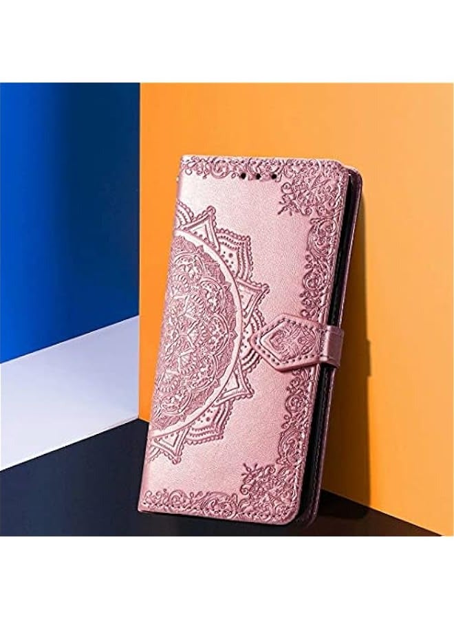 Tecno Spark 6 Rose Gold Leather Flip Case - ID Card Holder, Kickstand, Magnetic Closure  - Image 5