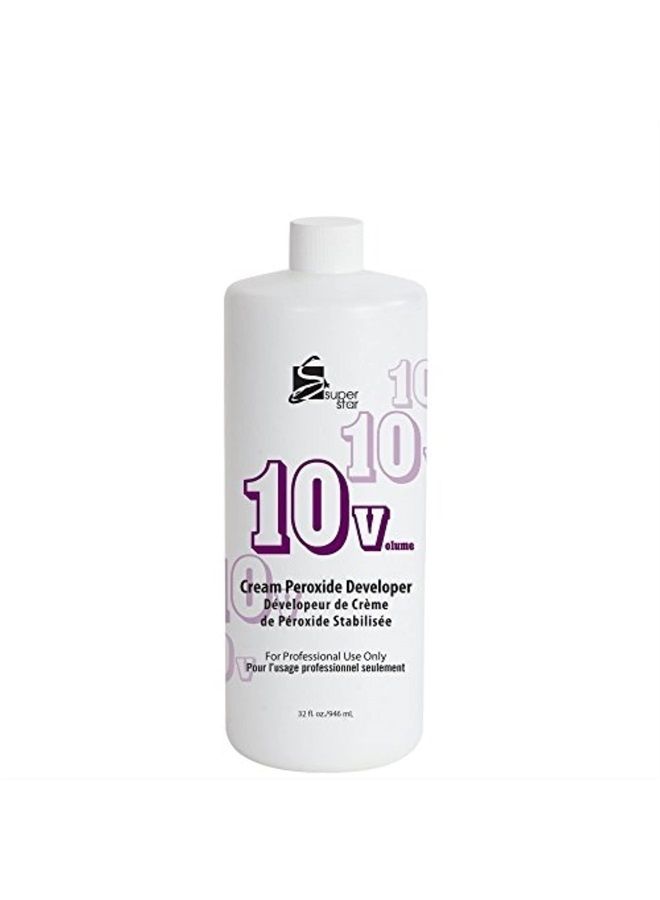 SUPER STAR 10v Cream Peroxide Developer, 32 Fluid Ounce