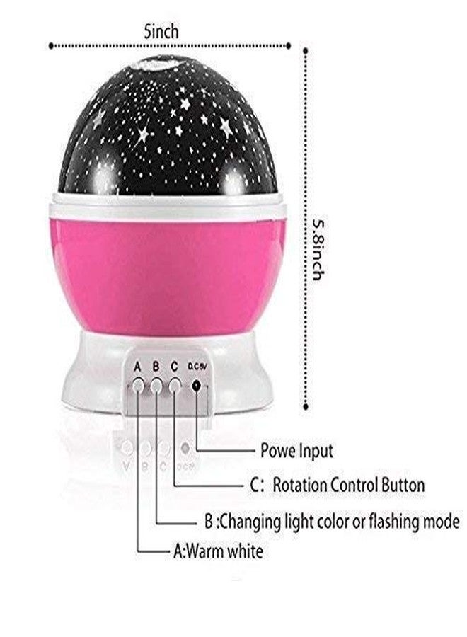NL TRADERS Plastic Night Light Lamps for Bedroom 360 Degree Rotating Star Projector Lights Color Changing LED for Kids Baby Nursery Gift - Color As Per Availability, White Star, Pack of 1 - Image 2