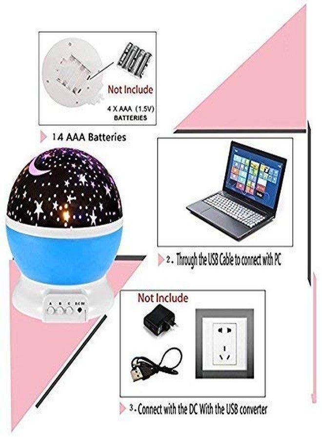 NL TRADERS Plastic Night Light Lamps for Bedroom 360 Degree Rotating Star Projector Lights Color Changing LED for Kids Baby Nursery Gift - Color As Per Availability, White Star, Pack of 1 - Image 5