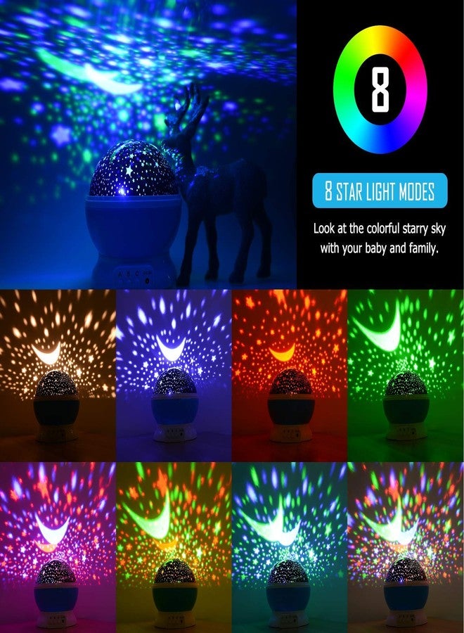 NL TRADERS Plastic Night Light Lamps for Bedroom 360 Degree Rotating Star Projector Lights Color Changing LED for Kids Baby Nursery Gift - Color As Per Availability, White Star, Pack of 1 - Image 3