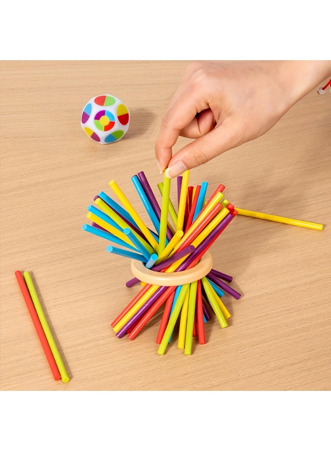 unikbebe 3-in-1 Wooden Board Game, Montessori Early Development Toys, Math Educational Game with Dice, Sensory Sticks Counting, Balance & Color Sorting Wooden Toys for Kids， Preschool - Image 3