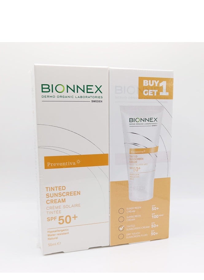 BIONNEX Preventiva Tinted Sunscreen SPF 50+ (Buy 1, Get 1 Free) 