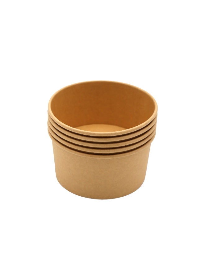 IDEAL PACK Kraft Paper Salad Bowls with Lids 5 PCS Eco Friendly Disposable Salad Containers Leak Proof Biodegradable Bowls for Salads Noodles Soups & Takeaway - Image 3