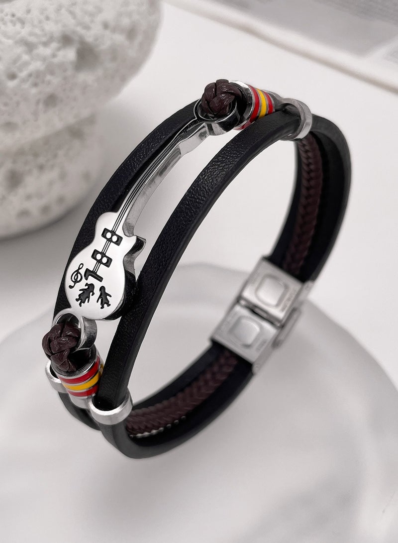 European Style Bracelets Vintage Men's Leather Bracelets - Image 2