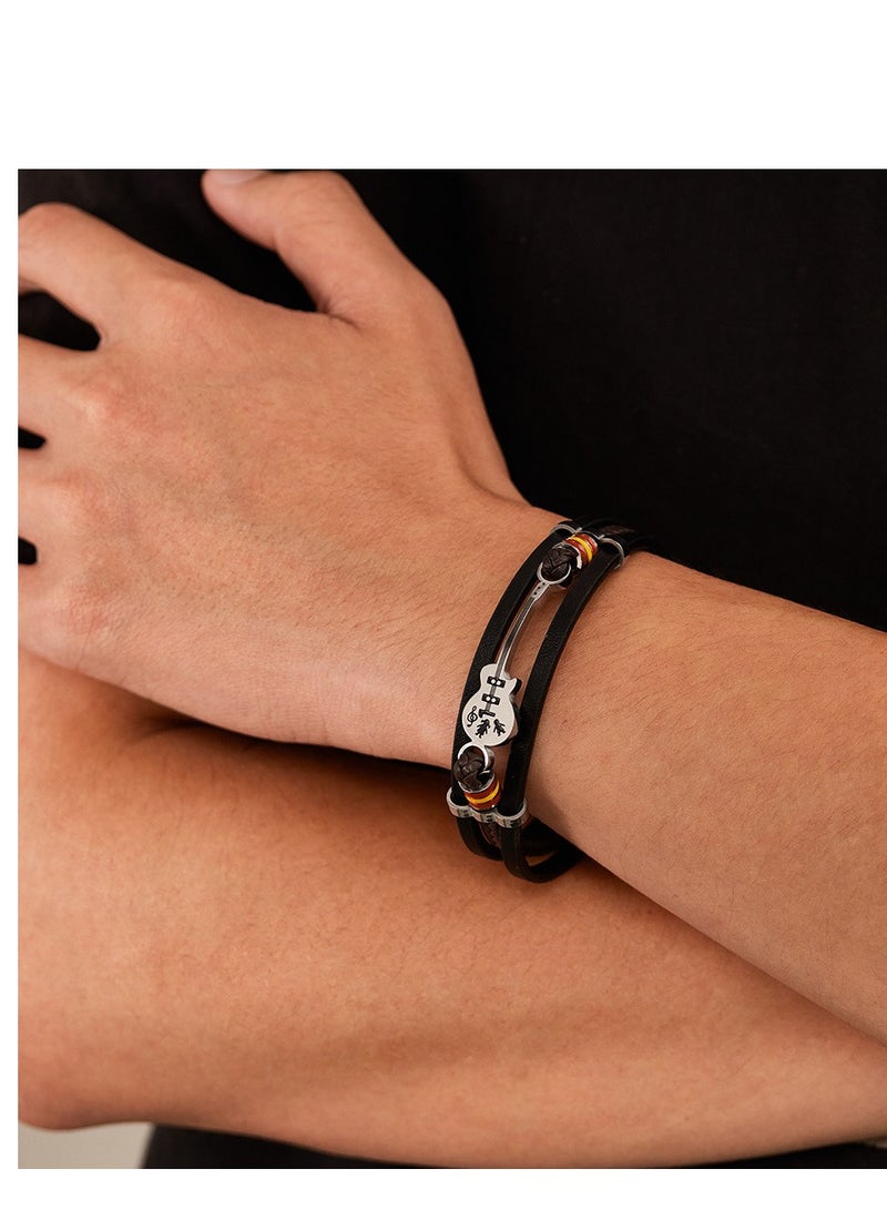 European Style Bracelets Vintage Men's Leather Bracelets - Image 3