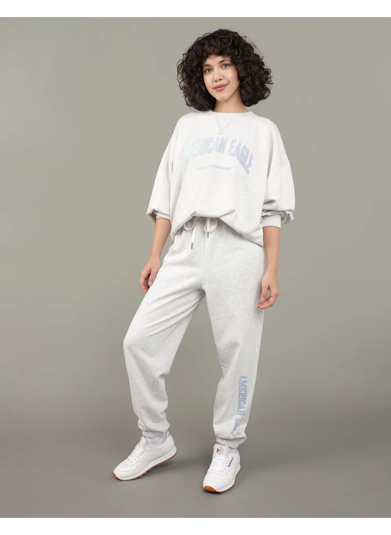 American Eagle Fleece Graphic Baggy Jogger