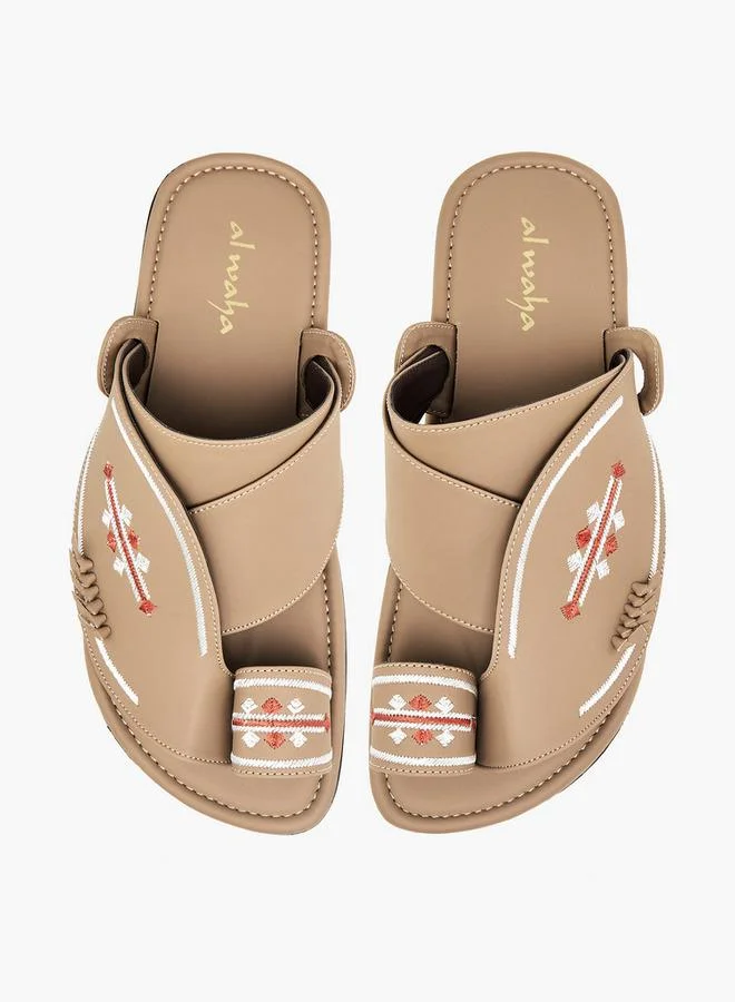 الواحة Men Embroidered Arabic Sandals