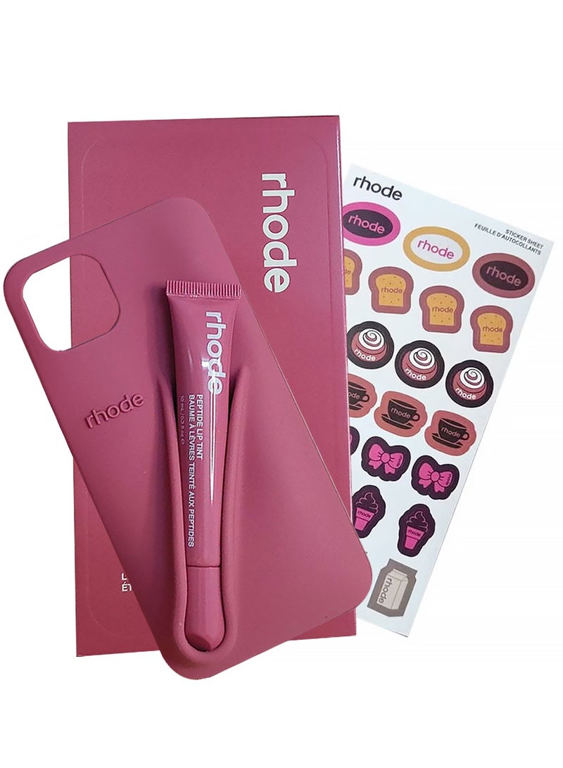 rhode Silicone Lip Holder for Cell Phone,Lip Gloss Adhesive Sleeve for Phone,Lip Holder Stick-on Phone Case,Back Stick On Holder for iPhone 16 Pro Max (SALTY TAN)  - Image 1