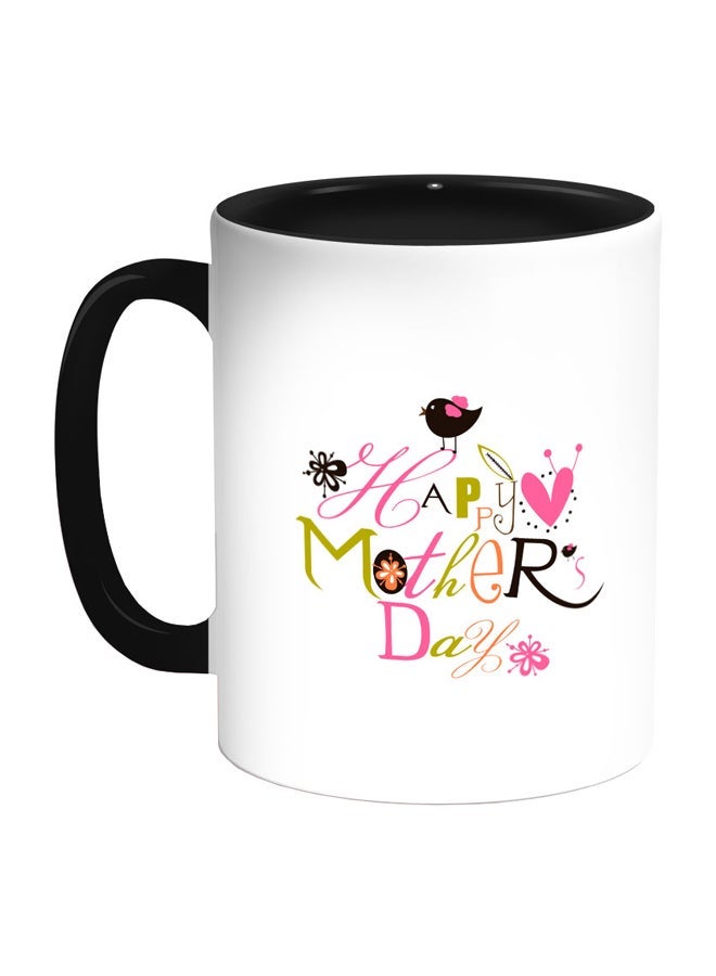 RYN Happy Mother's Day Printed Coffee Mug Black/White/Pink 11ounce